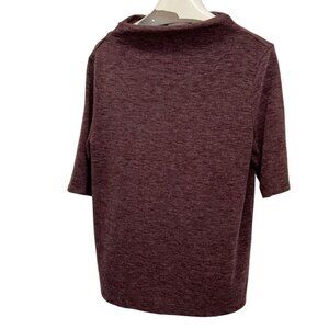 leith anthropologie plum heather high neck Fall 3/4 sleeve top S